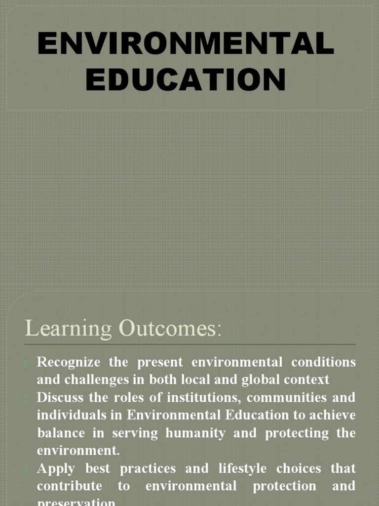 Importance of Environmental Education | PDF | Reuse | Air Pollution
