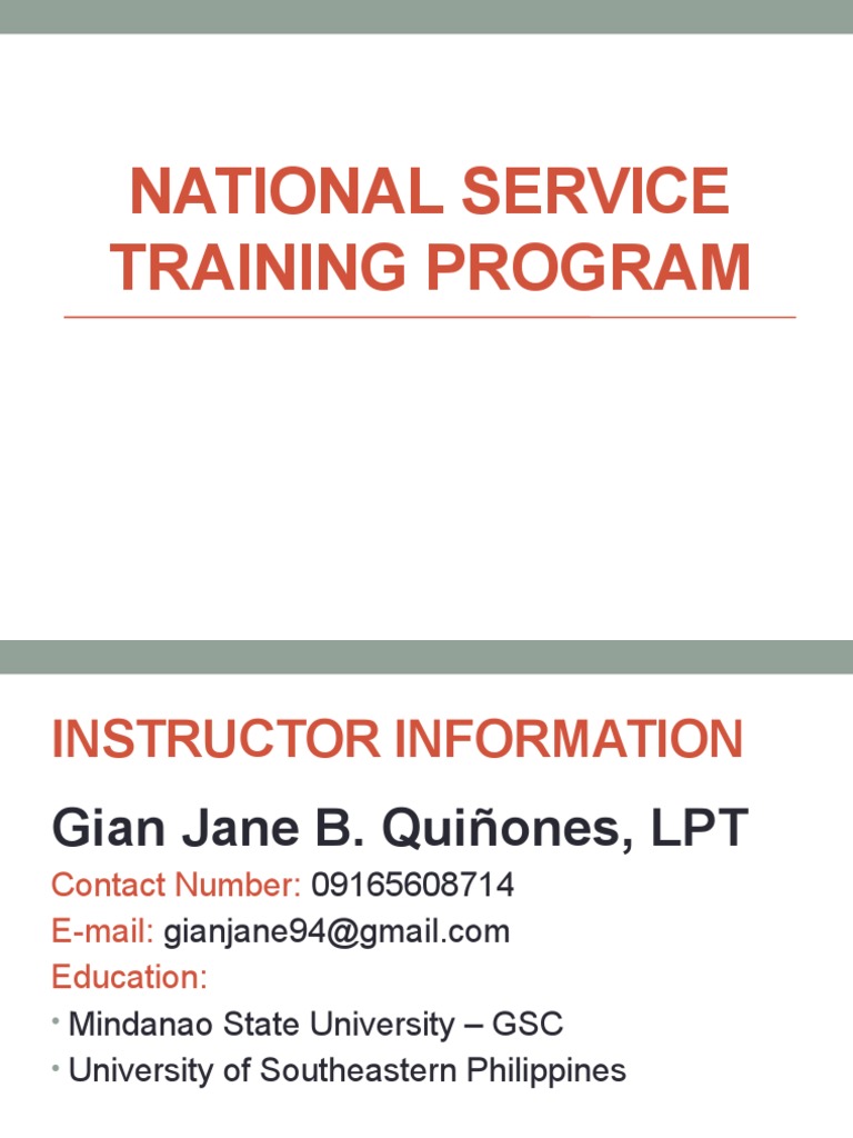 NSTP Instructor Guidelines and Policies | PDF | Social Science | Wellness