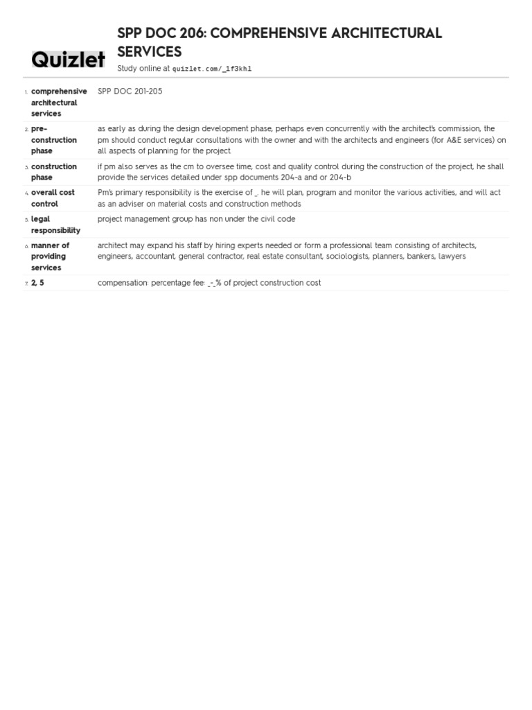 Comprehensive Architectural Services Overview | PDF