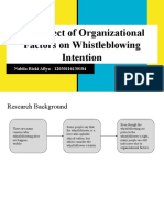 The Effect of Organizational Factors On Whistleblowing Intention