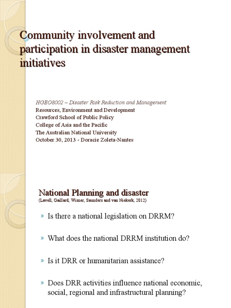 Community Based Disaster MGT | PDF | Disaster Risk Reduction | Empowerment