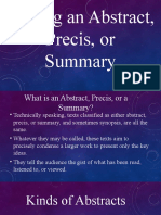 Writing Abstracts, Precis, and Summaries