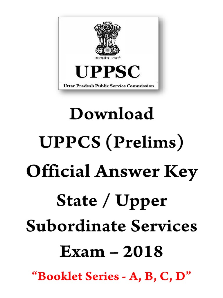 UPPSC 2018 Prelims GS Paper 1 Answer Key | PDF