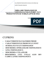 Proiectarea Liniei Tehnologice de Obţinere A Cascavalului Dalia Afumat, Cu O Productivitate de 10 000L/H Lapte de Vaca