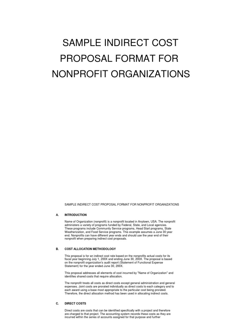 Nonprofit Indirect Cost Proposal Guide | PDF | Salary | Employee Benefits