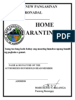 Home Quarantine Pass: Barangay New Pangasinan City of Koronadal
