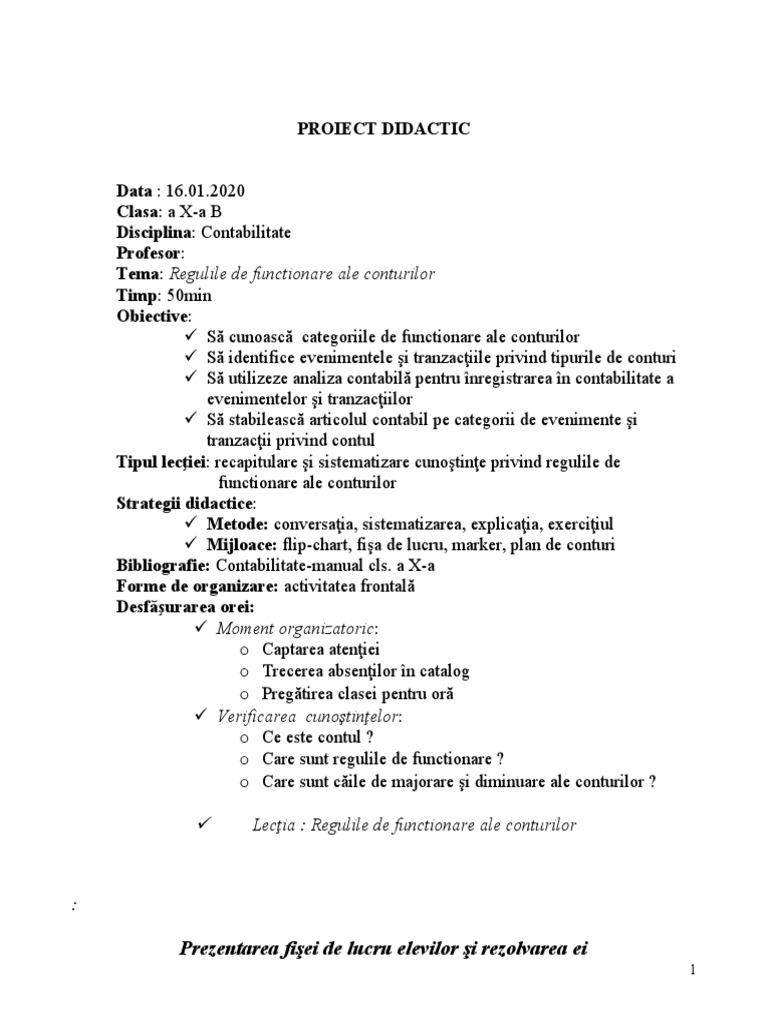 Plan de Lectie 2 | PDF
