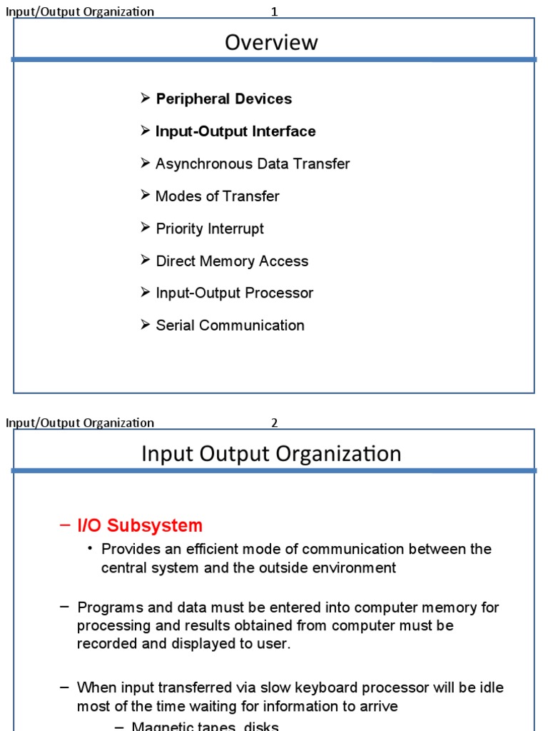 Input-Output Organization | Download Free PDF | Input/Output | Computer ...