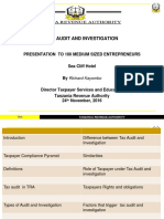 Tax Audit and Investigation: Presentation To 100 Medium Sized Entrepreneurs