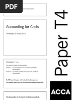 Accounting For Costs: Thursday 10 June 2010