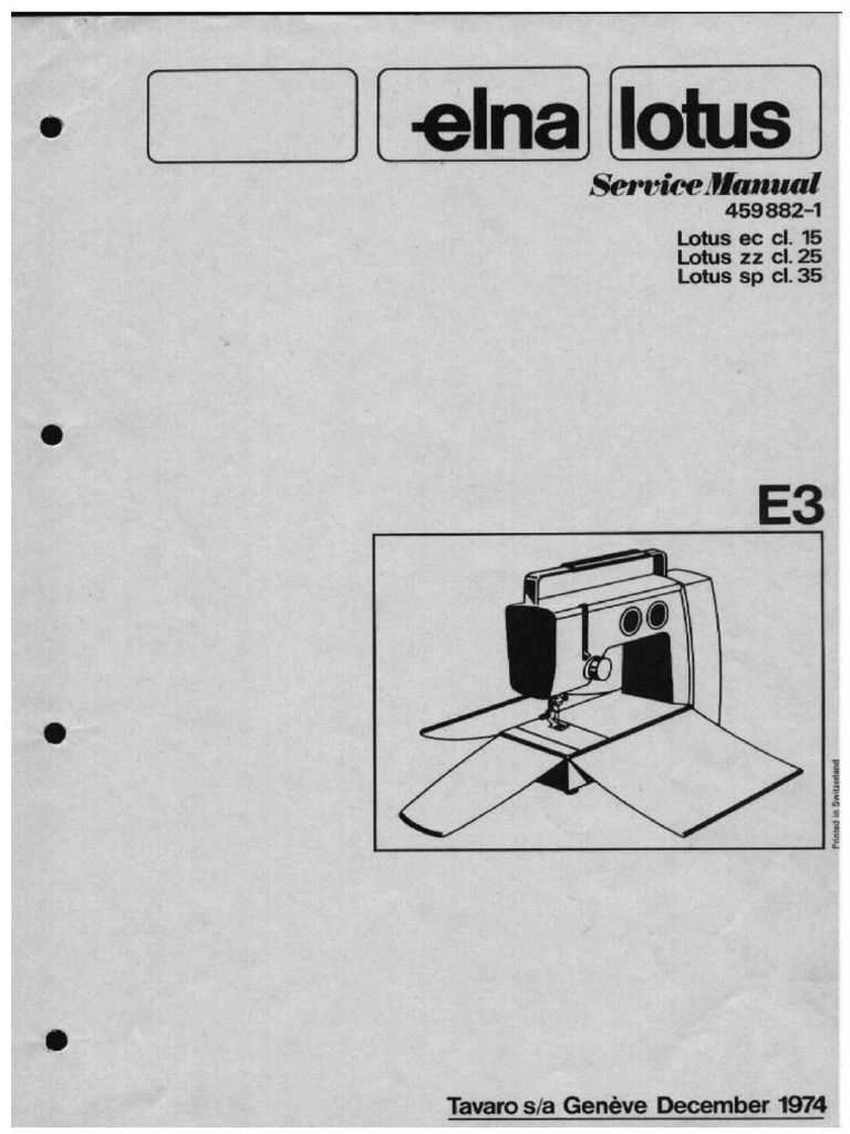 Elna Lotus Service Manual PDF