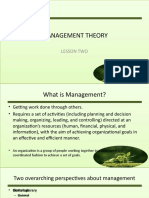 Lesson 2 - MANAGEMENT THEORY