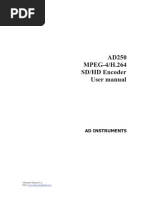 AD250 MPEG-4/H.264 SD/HD Encoder User Manual