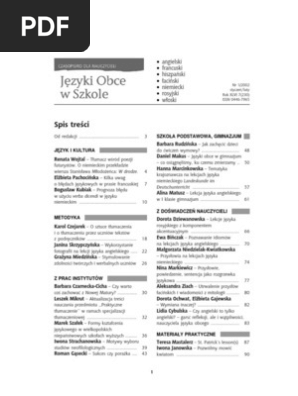 Jezyki Obce W Szkole Czasopismo Artykuly
