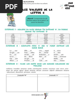 Les Valeurs De La Lettre C Pdf