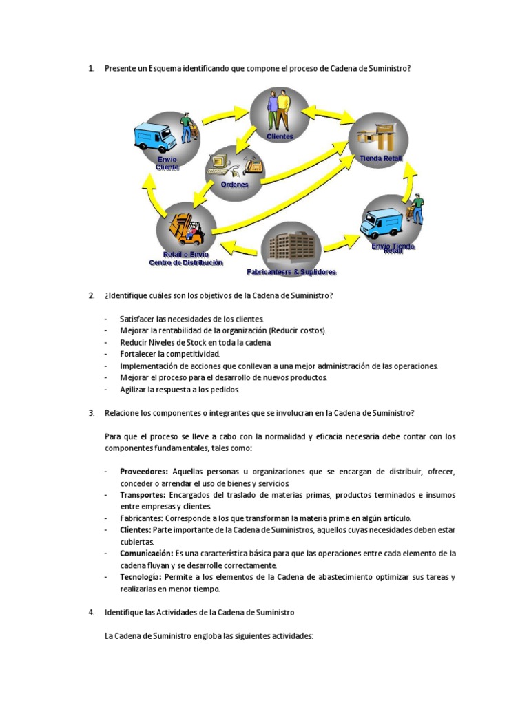 Componentes y Objetivos de la Cadena de Suministro | PDF | Procesos de ...