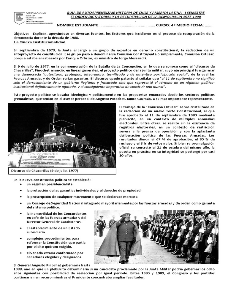 Recuperación de la Democracia en Chile 1977-1990 | PDF | Augusto ...