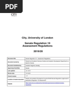 City, University of London Senate Regulation 19 Assessment Regulations 2019/20