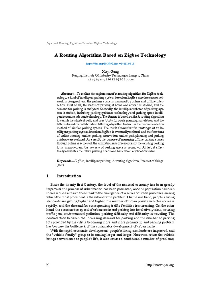 A Routing Algorithm Based On Zigbee Technology | PDF | Web Server ...