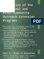 Evaluation of The Non-Formal and Other Community Outreach
