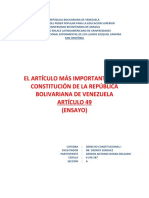 Ensayo. El Articulo Mas Importante de La Constitucion Venezolana