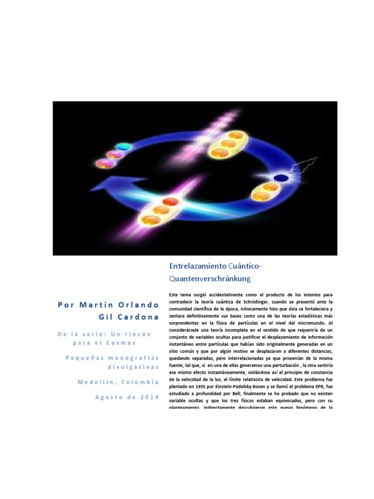 Entrelazamiento Cuántico: Conceptos Clave | PDF | Entrelazamiento ...