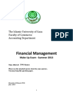 Financial Management: The Islamic University of Gaza Faculty of Commerce Accounting Department