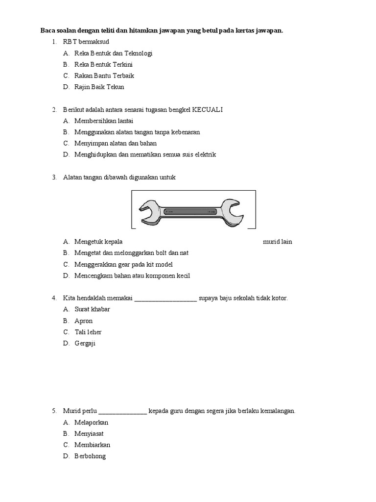 Latihan RBT Tahun 4 dan Soalan Bengkel | PDF