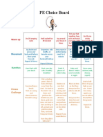 Pe Choice Board