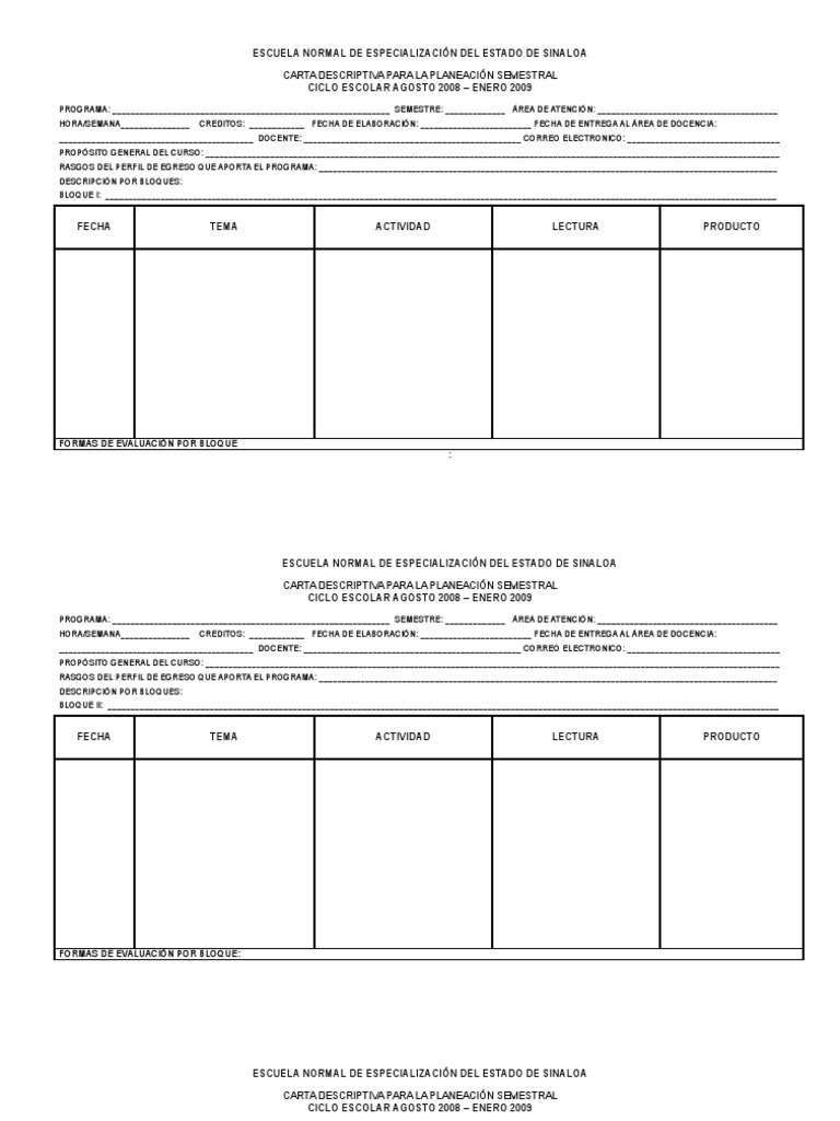 CARTA DESCRIPTIVA