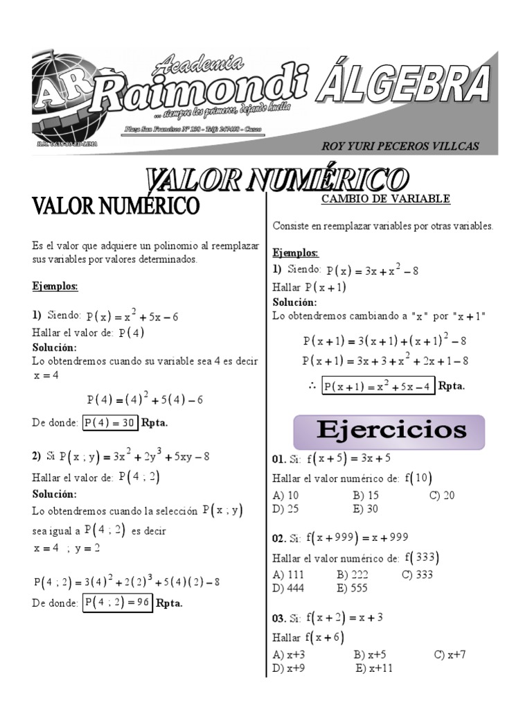 Valor Numerico | PDF | Análisis numérico | Algoritmos