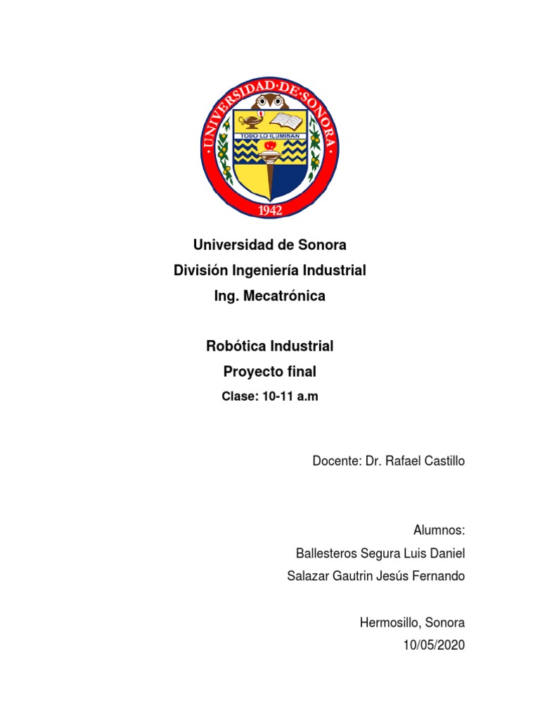 Robotica Proyecto Final | PDF | Robot | Robótica