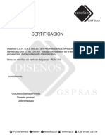 G.S.P S.A.S: Certificación