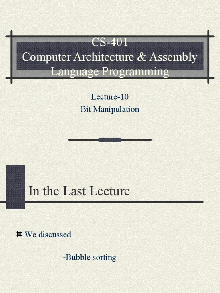 CS-401 Computer Architecture & Assembly Language Programming | PDF