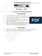 JEE Main - 2020 8 January 2020 (Morning Shift) : General Instructions