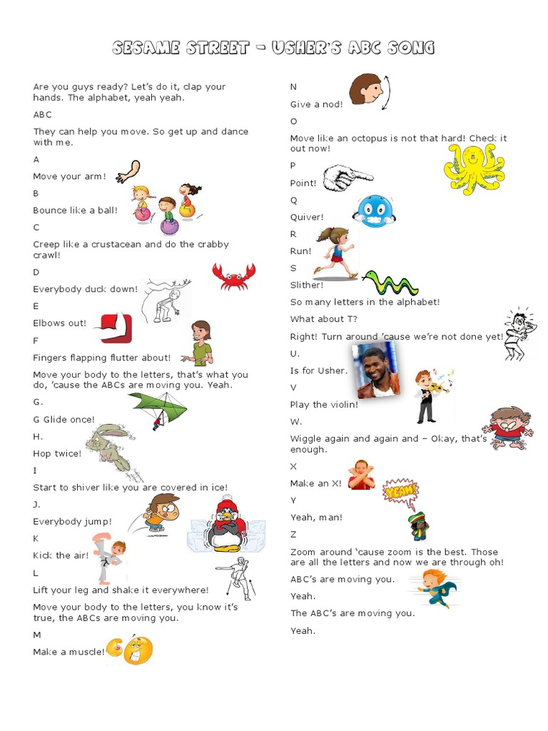 Sesame Street Lyrics Abc Usher Pdf Pdf 