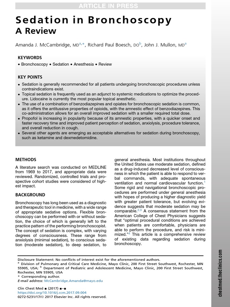 Sedation Techniques in Bronchoscopy | PDF | Anesthesia | Benzodiazepine