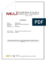 Circuits Electronics Lab Syllabus PDF