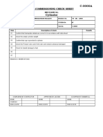 Pre-Commissioning Check Sheet: Mechanical