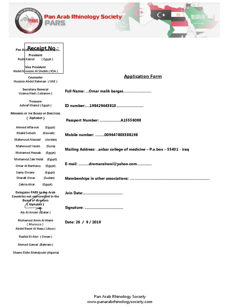 Receipt No.:: Application Form | PDF