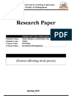 Research Paper: (Factors Affecting Stock Prices)