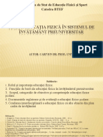 Tema 1. EF - Disciplină de Învățământ În Instituțiile Preuniversitare