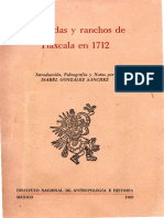 Haciendas y Ranchos de Tlaxcala en 1712