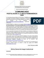 Comunicado - OB02062006 - Sobre El Procedimiento para Postular A La Beca Permanencia 2020 - VF