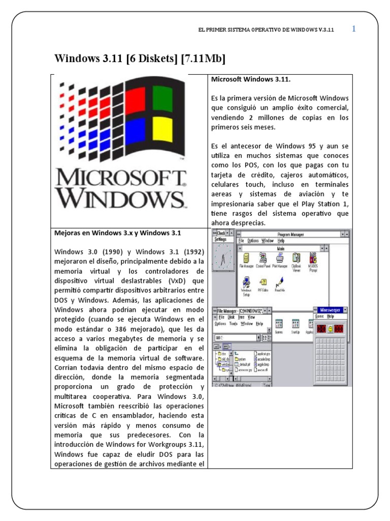 Windows 311 Recuerdo de SO | PDF | Microsoft Windows | Computadoras ...