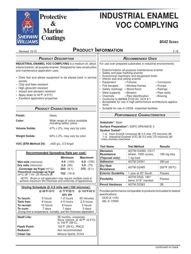 Protective & Marine Coatings Industrial Enamel Voc Complying PDF