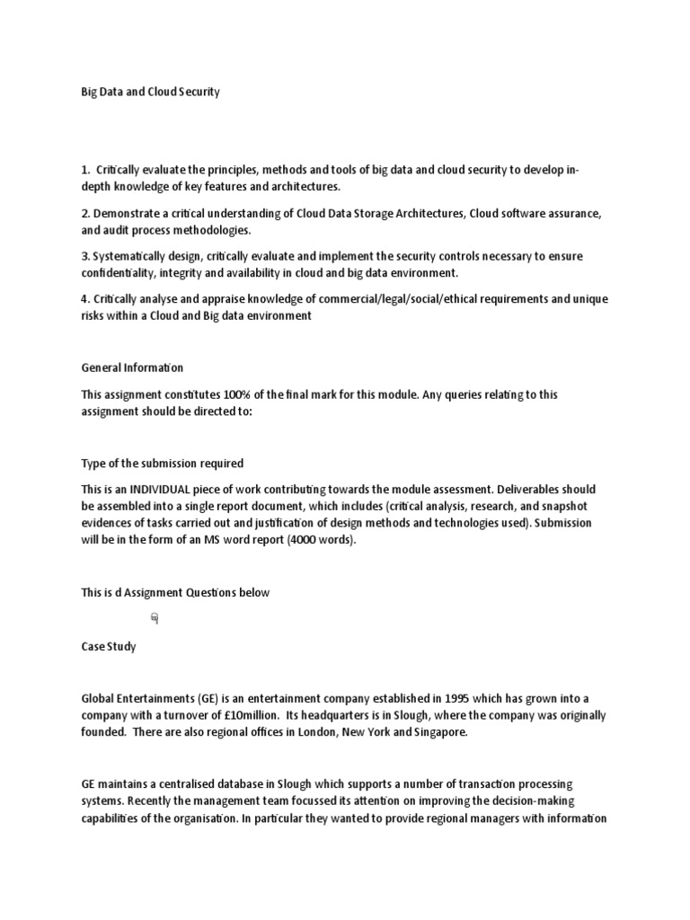 Networking Assignment | PDF | Cloud Computing | Big Data