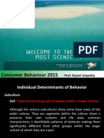 Consumer Behaviour 2015: - Prof. Rajesh Satpathy