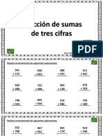 Colección de Fichas de Sumas de Tres Cifras