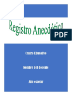 Plantilla Registro Anecdótico PDF